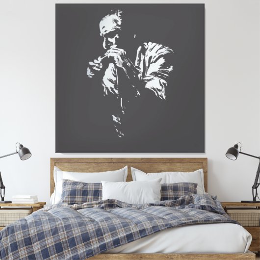 Desenho Charles Bukowski Canvas Afdruk (Insitu (Slaapkamer))