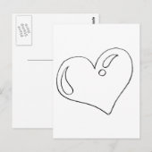Desenho de coração para imprimir e pintar briefkaart (Voorkant / Achterkant)