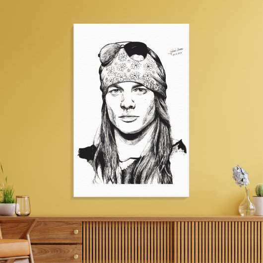 Desenho do Axl Rose Canvas Afdruk (Insitu (Woonkamer))