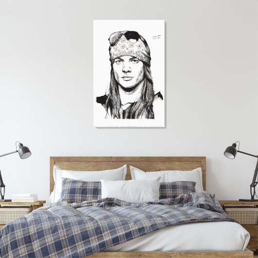 Desenho do Axl Rose Canvas Afdruk (Insitu (Slaapkamer))