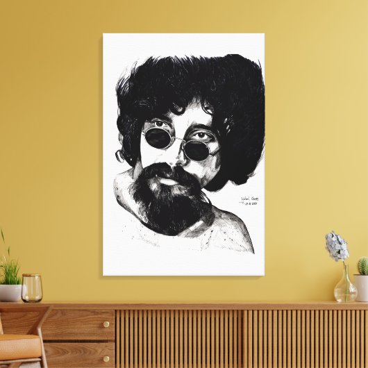 Desenho do Raul Seixas Canvas Afdruk (Insitu (Woonkamer))