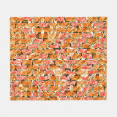 Desenho no estilo tijolos com tom de brilho fleece deken (Voorkant (Horizontaal))