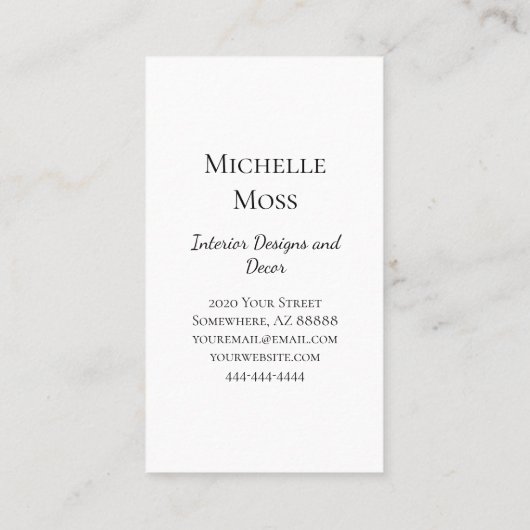 Desert Abstract Succulent Cactus Interieur Design Visitekaartje (Achterkant)