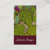 Desert Abstract Succulent Cactus Interieur Design Visitekaartje (Voorkant)