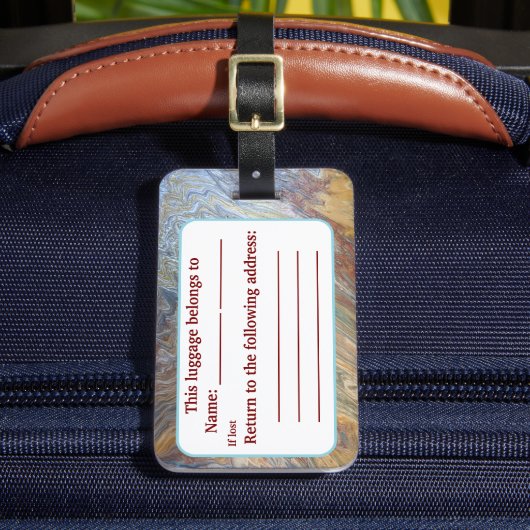 Desert Acrylic Pour Inspired Bagagelabel (Voorkant Insitu 2)