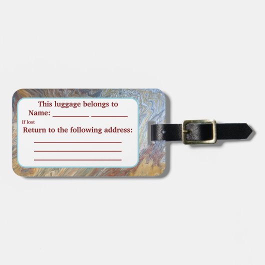 Desert Acrylic Pour Inspired Bagagelabel (Voorkant horizontaal)