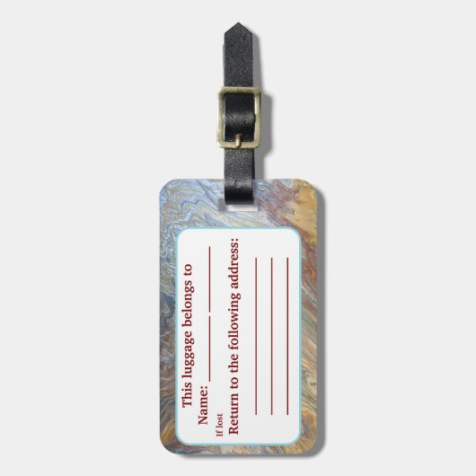 Desert Acrylic Pour Inspired Bagagelabel (Voorkant verticaal)