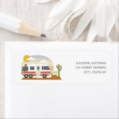Desert Adventure Retro RV Motorhome Baby shower Etiket (Insitu)