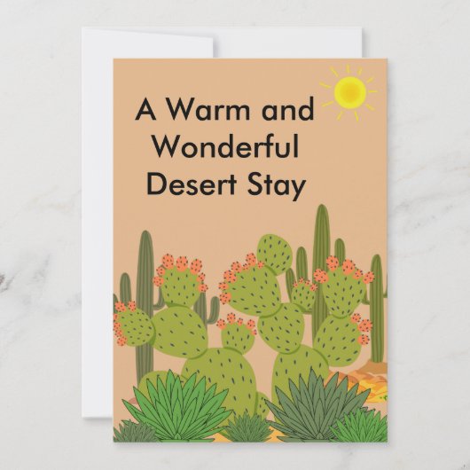 Desert Airbnb Host Card with Custom Message Option Bedankkaart (Voorkant)