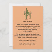 Desert Airbnb Host Card with Custom Message Option Bedankkaart (Achterkant)