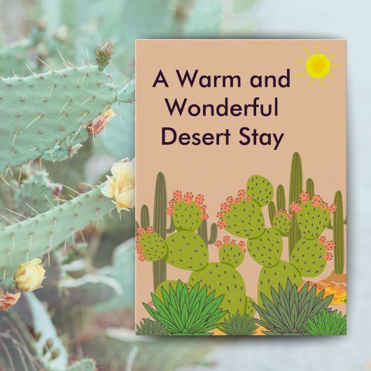 Desert Airbnb Host Card with Custom Message Option Bedankkaart