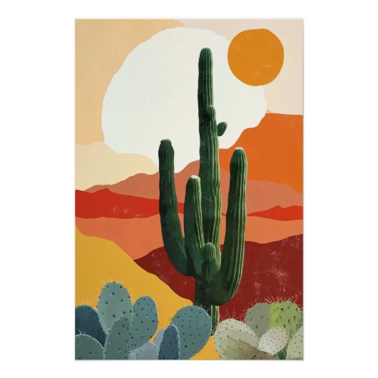 desert and cactus perfect poster (Voorkant)