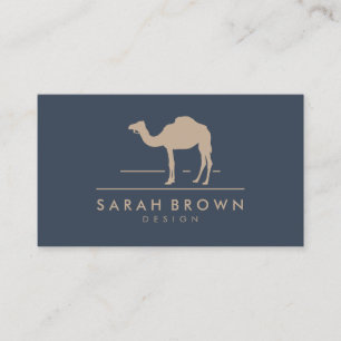 Desert Animal Logo Navy Camel Visitekaartje