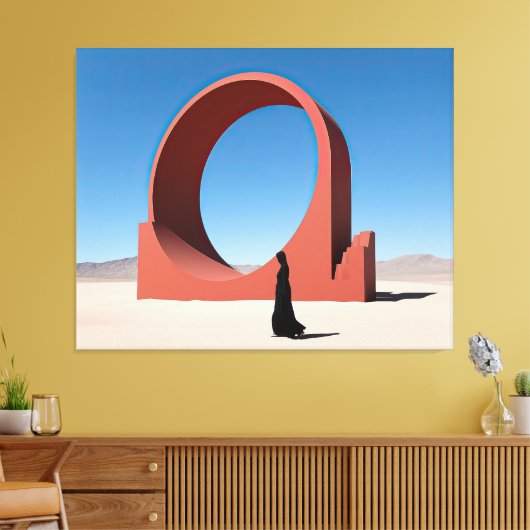 Desert Arcana: Crimson Gateway Canvas Afdruk (Insitu (Woonkamer))