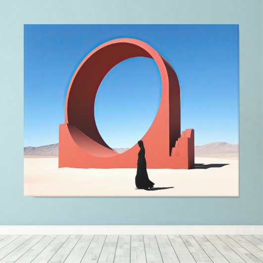 Desert Arcana: Crimson Gateway Canvas Afdruk (Insitu (Houten vloer))