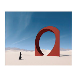 Desert Arcana: Eenzaamheid van de Sentinel Acryl Muurkunst