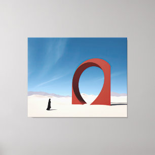 Desert Arcana: Eenzaamheid van de Sentinel Canvas Afdruk