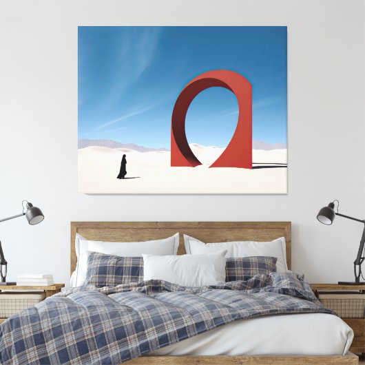 Desert Arcana: Eenzaamheid van de Sentinel Canvas Afdruk (Insitu (Slaapkamer))