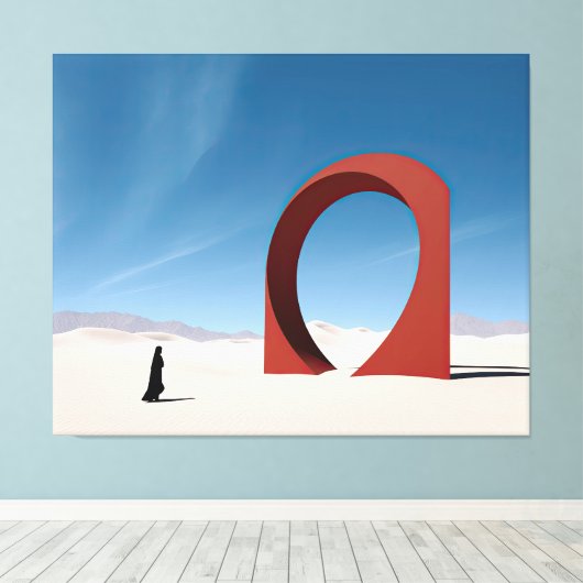 Desert Arcana: Eenzaamheid van de Sentinel Canvas Afdruk (Insitu (Houten vloer))