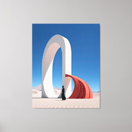 Desert Arcana: Spitsen van Reflectie Canvas Afdruk