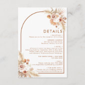 Desert Arch Boho Pampas Grass Terracotta Details Informatiekaartje (Voorkant)