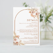 Desert Arch Boho Pampas Grass Terracotta Details Informatiekaartje (Staand voorkant)