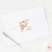 Desert Arch Boho Pampas Grass Terracotta Vierkante Sticker (Envelop)