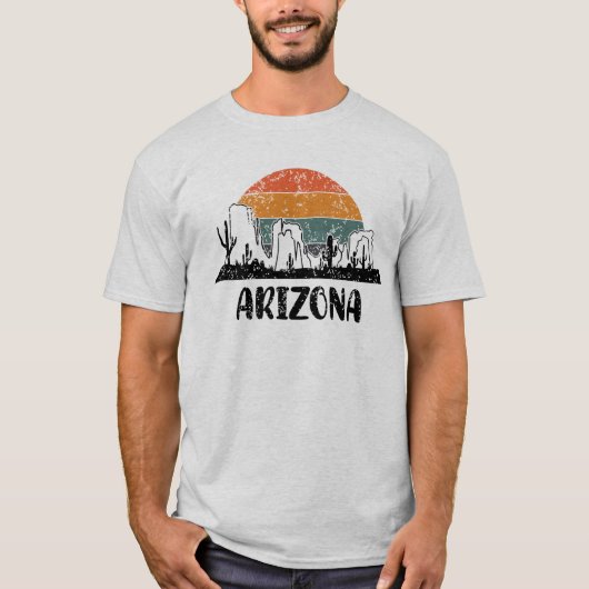 Desert Arizona Retro Sunset Mannen T-shirt (Voorkant)