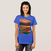 Desert Art Blauw T-shirt - Ontdek de kunst van het (Voorkant volledig)