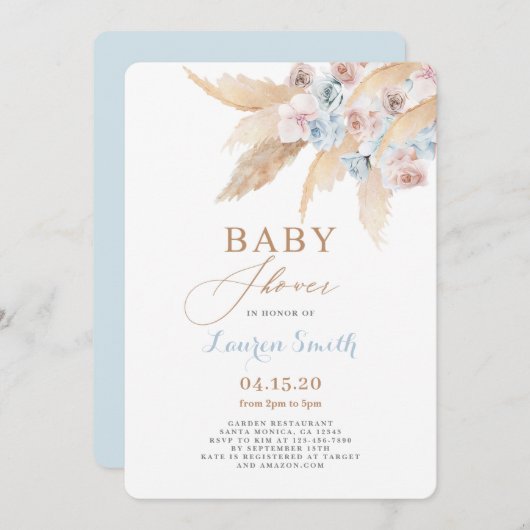 Desert Baby shower Boy Invitation Kaart (Voorkant / Achterkant)