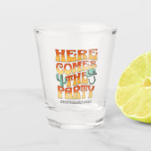 Desert Bachelorette Party Western Cowboy Groovy Shot Glas (Voorkant)