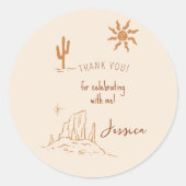 Desert Bachelorette voorkeurslabel Ronde Sticker (Voorkant)