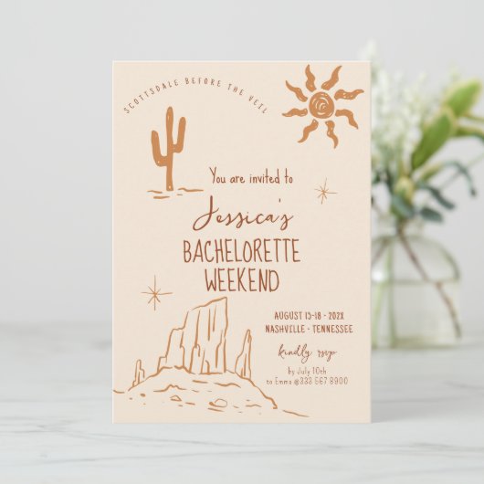 Desert Bachelorette weekend Uitnodigingsroute Kaart (Staand voorkant)