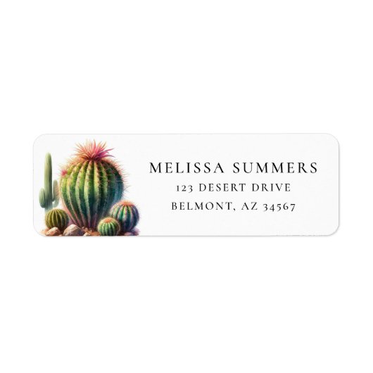 Desert Barrel Cactus Return Address Label (Voorkant)