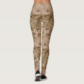 Desert Beige Bruin Groene Camo Camouflage Leggings (Achterkant)