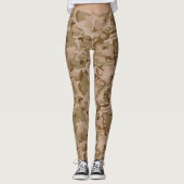 Desert Beige Bruin Groene Camo Camouflage Leggings (Voorkant)