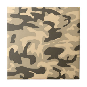 Desert Beige Camo camouflagepatroon Tegeltje
