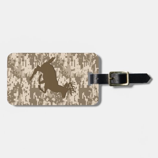 Desert Beige Digital Camouflage Deer Camo Pattern Bagagelabel (Voorkant horizontaal)