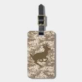 Desert Beige Digital Camouflage Deer Camo Pattern Bagagelabel (Voorkant verticaal)