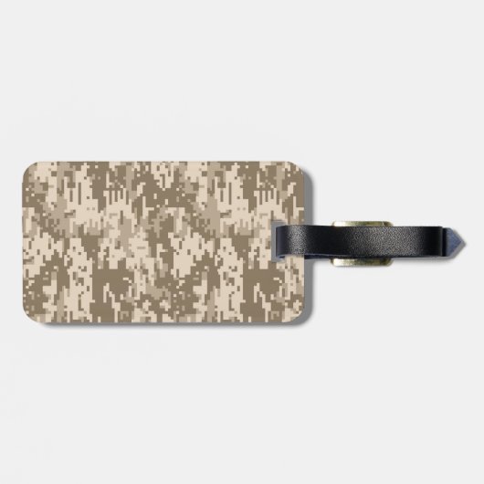 Desert Beige Digital Camouflage Deer Camo Pattern Bagagelabel (Achterkant horizontaal)