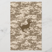 Desert Beige Digital Camouflage Deer Camo Pattern Briefpapier (Voorkant)