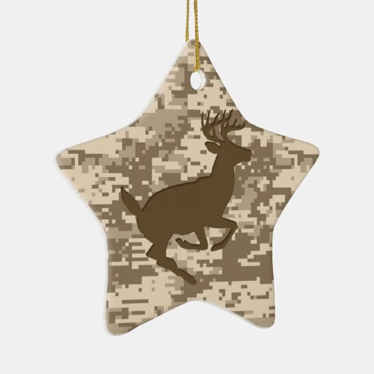 Desert Beige Digital Camouflage Deer Camo Pattern Keramisch Ornament (Rechts)