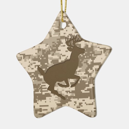 Desert Beige Digital Camouflage Deer Camo Pattern Keramisch Ornament (Links)