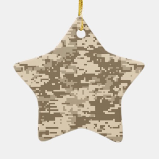 Desert Beige Digital Camouflage Deer Camo Pattern Keramisch Ornament (Achterkant)