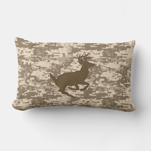 Desert Beige Digital Camouflage Deer Camo Pattern Kussen (Voorkant)