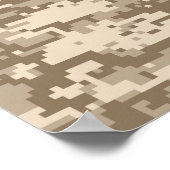 Desert Beige Digital Camouflage Deer Camo Pattern Poster (Hoek)