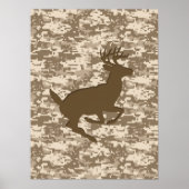 Desert Beige Digital Camouflage Deer Camo Pattern Poster (Voorkant)