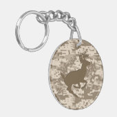 Desert Beige Digital Camouflage Deer Camo Pattern Sleutelhanger (Voorkant Links)
