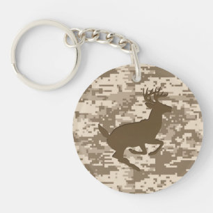 Desert Beige Digital Camouflage Deer Camo Pattern Sleutelhanger