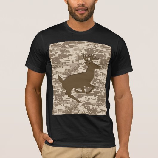 Desert Beige Digital Camouflage Deer Camo Pattern T-shirt (Voorkant)